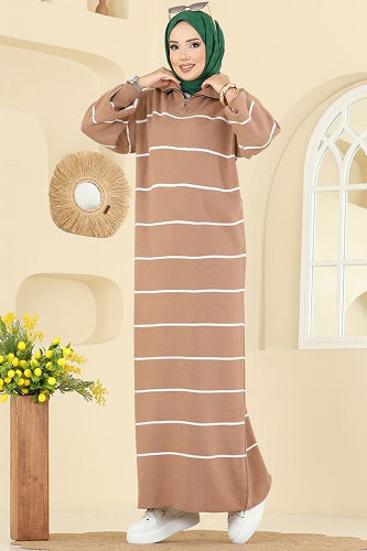 moda selvim Dress 11038BRZ597 Vision - Thumbnail