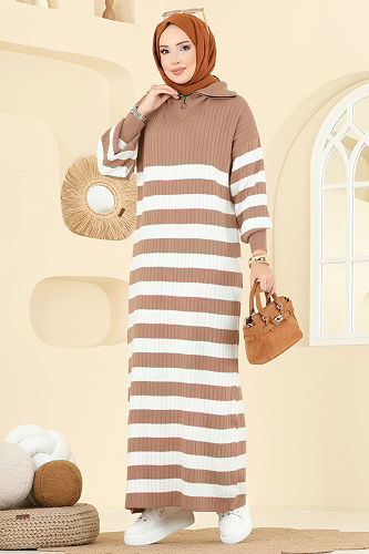 moda selvim Dress 11042BRZ597 Vision - Thumbnail