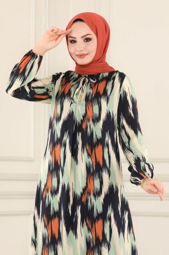 moda selvim Dress 1105BG354 Mint - Thumbnail
