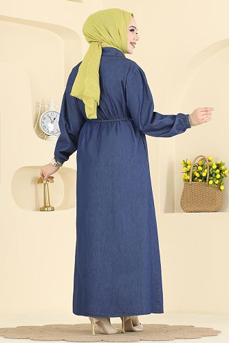 moda selvim Dress 1109MSA980 Dark Denim - Thumbnail