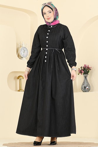 moda selvim Dress 111ZNE1011 Black - Thumbnail