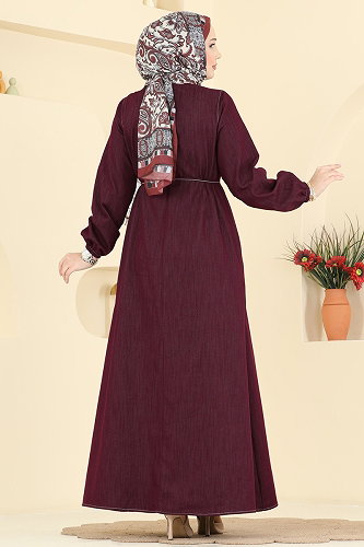 moda selvim الفستان خمري 111ZNE1011 - Thumbnail