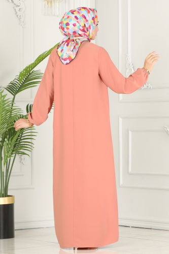 moda selvim Dress 1123BG354 Light Dusty Rose - Thumbnail