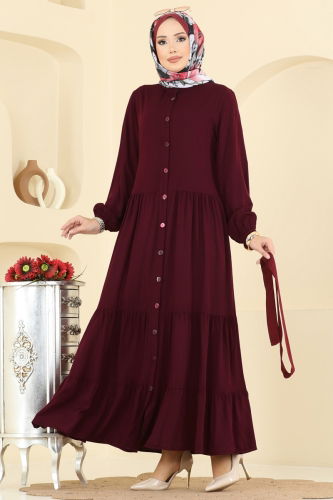 E.R.K. - Dress 1124ERK1158 Burgundy