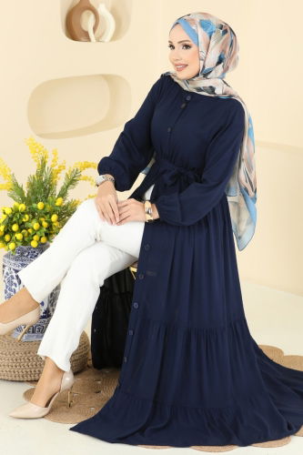 E.R.K. - Dress 1124ERK1158 Navy Blue