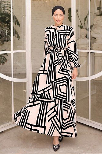 moda selvim Dress 1125BG354 Vision - Thumbnail