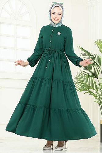 moda selvim Dress 1126BG354 Light Emerald - Thumbnail