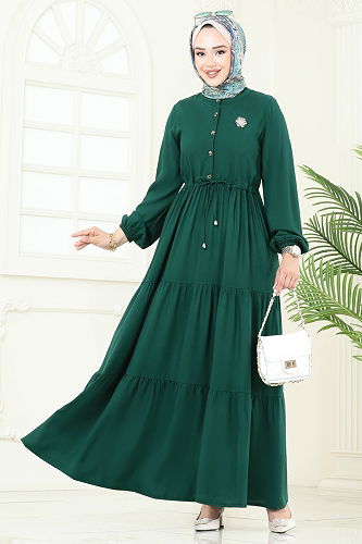 moda selvim Dress 1126BG354 Light Emerald - Thumbnail