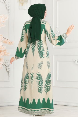 moda selvim Dress 1136BG354 Almond Green - Thumbnail