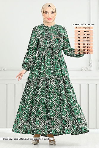 moda selvim Dress 1137BGS895-M Emerald - Thumbnail
