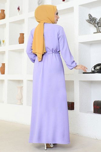 moda selvim DRESS 115MP806 Lavender - Thumbnail