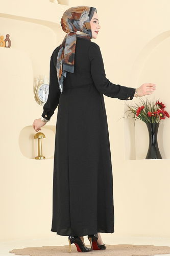 moda selvim Dress 1163YMC1171 Black - Thumbnail