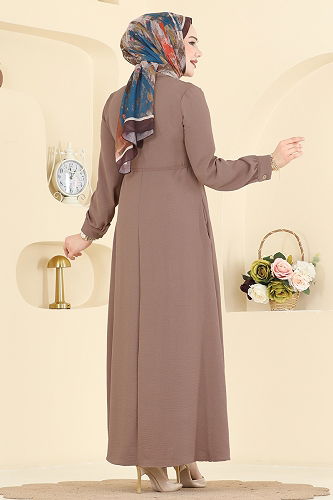 moda selvim Dress 1163YMC1171 Powder Vision - Thumbnail