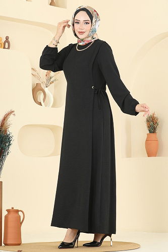 moda selvim Dress 1164ERK1158 Black - Thumbnail