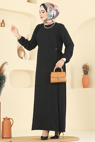 moda selvim الفستان أسود 1164ERK1158 - Thumbnail