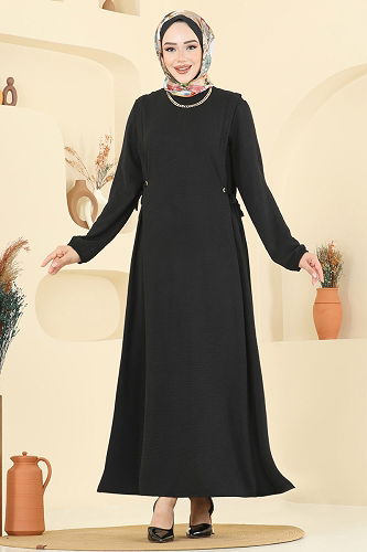 moda selvim الفستان أسود 1164ERK1158 - Thumbnail