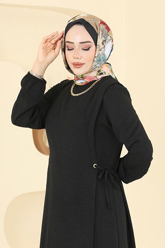 moda selvim الفستان أسود 1164ERK1158 - Thumbnail