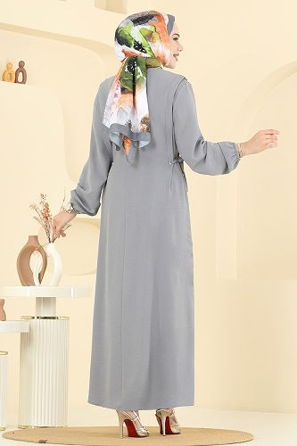 moda selvim Dress 1164ERK1158 Gray - Thumbnail