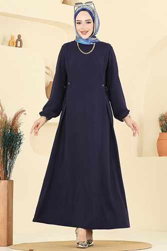 moda selvim Dress 1164ERK1158 Navy Blue - Thumbnail