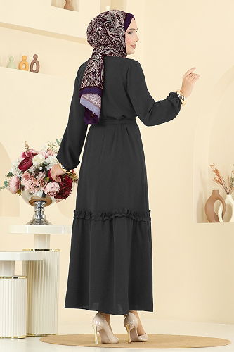 moda selvim الفستان أسود 1165ERK1158 - Thumbnail