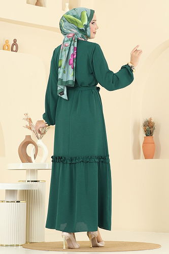 moda selvim Dress 1165ERK1158 Emerald - Thumbnail