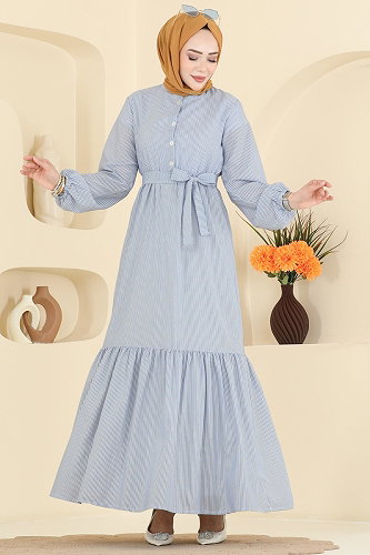 moda selvim Dress 118NZRK1200 Dark Blue - Thumbnail