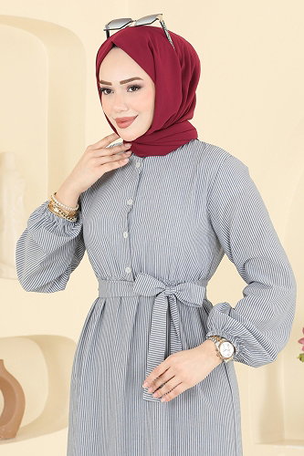 moda selvim Dress 118NZRK1200 Navy Blue - Thumbnail