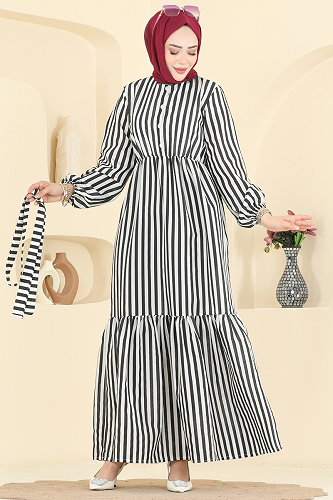 moda selvim Dress 119NZRK1200 Black - Thumbnail