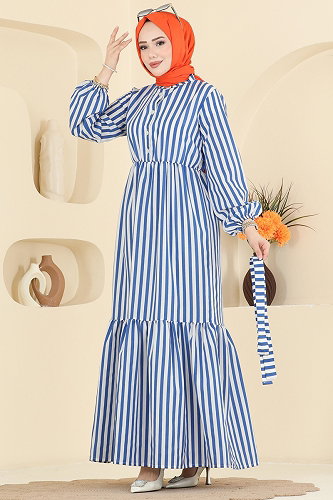 moda selvim Dress 119NZRK1200 Navy Blue - Thumbnail