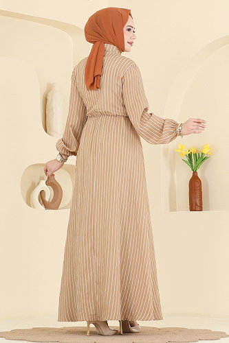 moda selvim Dress 120NZRK1200 Beige - Thumbnail
