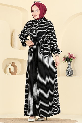 moda selvim Dress 120NZRK1200 Black - Thumbnail