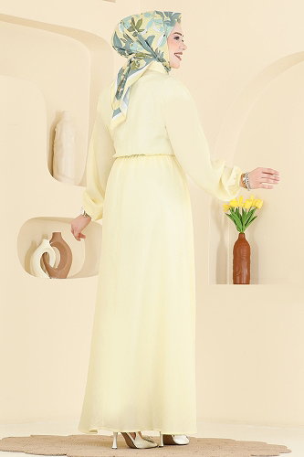 moda selvim Dress 121NZRK1200 Yellow - Thumbnail