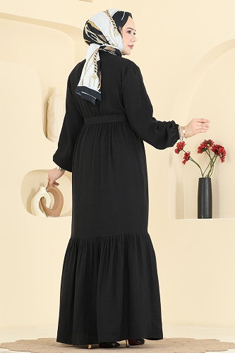 moda selvim Dress 122NZRK1200 Black - Thumbnail