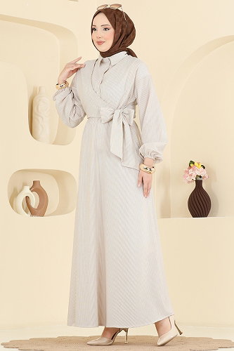 moda selvim Dress 124NZRK1200 Beige - Thumbnail