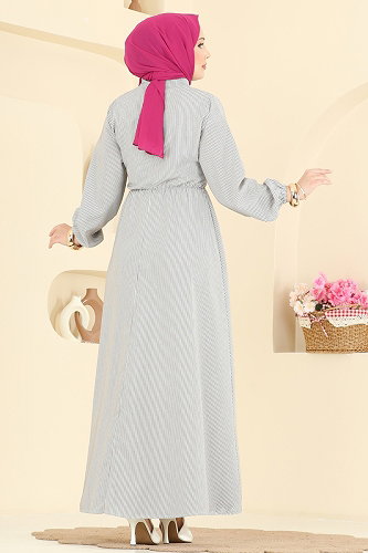 moda selvim Dress 124NZRK1200 Gray - Thumbnail