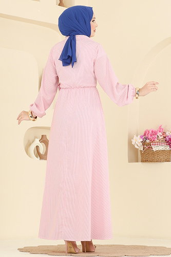 moda selvim Dress 124NZRK1200 Pink - Thumbnail