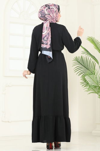 moda selvim الفستان أسود 1259BM387 - Thumbnail