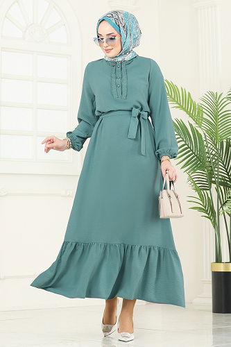 moda selvim Dress 1259BM387 Mint - Thumbnail