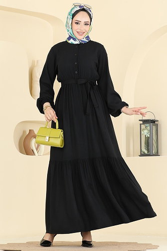 moda selvim Dress 125NZRK1200 Black - Thumbnail