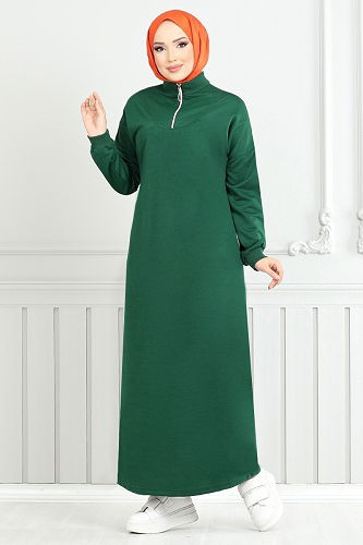 moda selvim الفستان زيتي 13366ETT902-M - Thumbnail