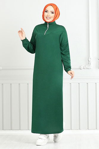 moda selvim الفستان زيتي 13366ETT902-M - Thumbnail