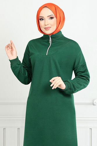 moda selvim الفستان زيتي 13366ETT902-M - Thumbnail