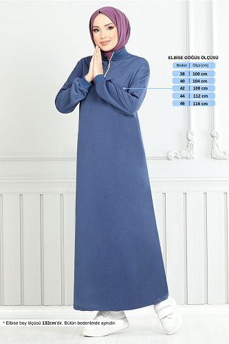 moda selvim الفستان ازرق 13366ETT902-M - Thumbnail