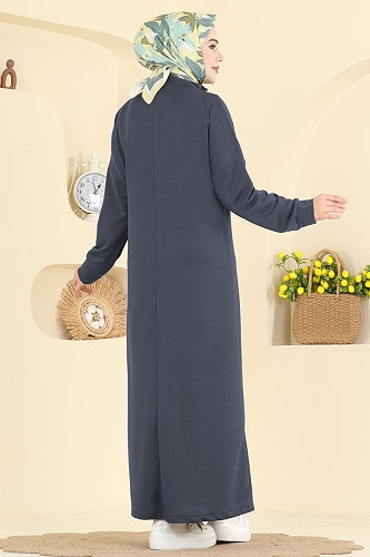moda selvim Dress 13366ETT926 Anthracite - Thumbnail
