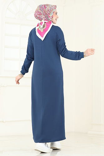 moda selvim الفستان ازرق 13366ETT926 - Thumbnail