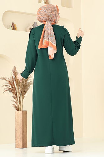 moda selvim الفستان زيتي 13367ETT926 - Thumbnail