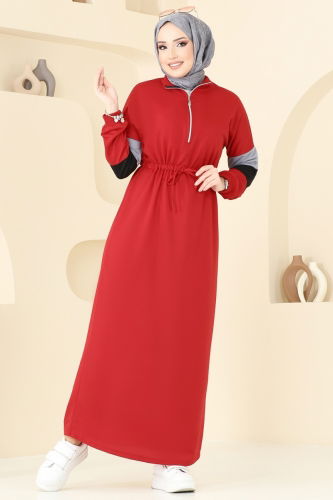 moda selvim Dress 13369ETT926 Red - Thumbnail