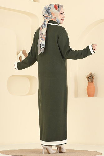 moda selvim الفستان اخضر عفني 1356MT581 - Thumbnail