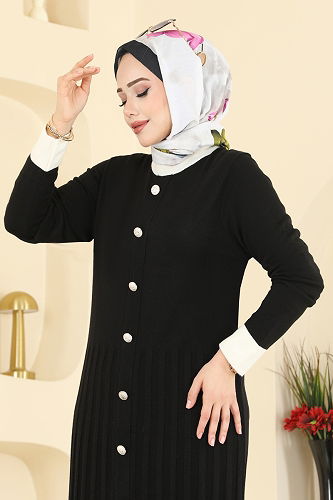 moda selvim Dress 1357MT581 Black - Thumbnail