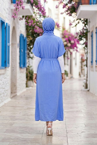 moda selvim DRESS 138NZRK1200 Blue - Thumbnail